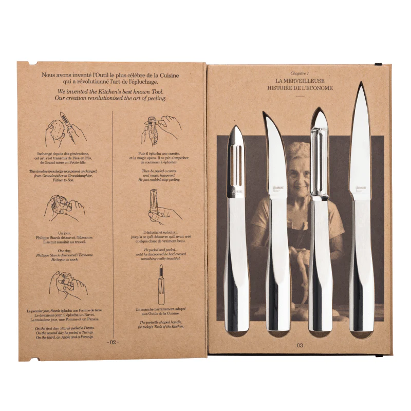 Pack 4 pièces Économe/Couteau bec oiseau/Couteau office/Flexiconome - Image 3